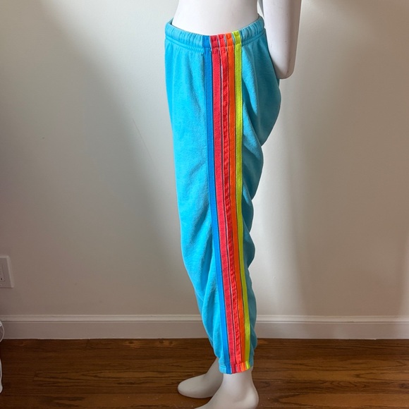 Aviator Nation Vibrant Blue Five Stripes Sweatpants - Picture 4 of 14